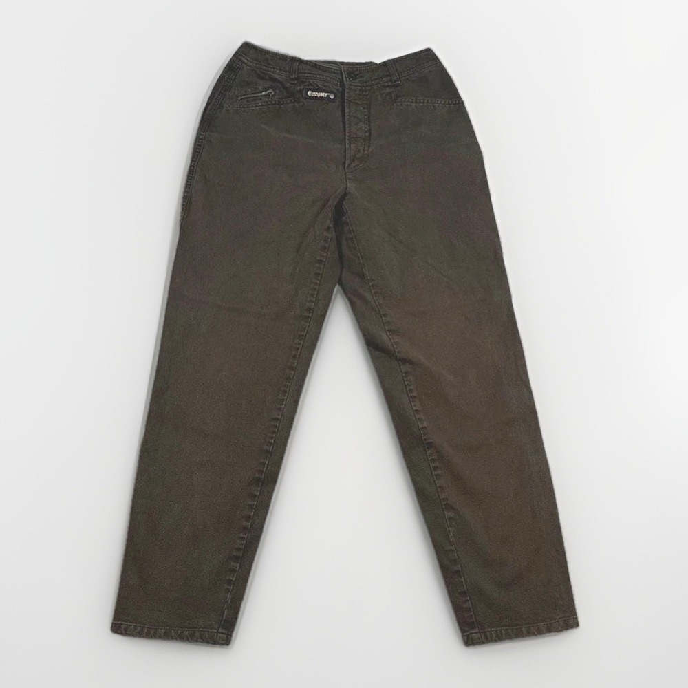 Rosner Silvia Pants Womens 40 Brown Stretch High Rise Tapered Straight Leg